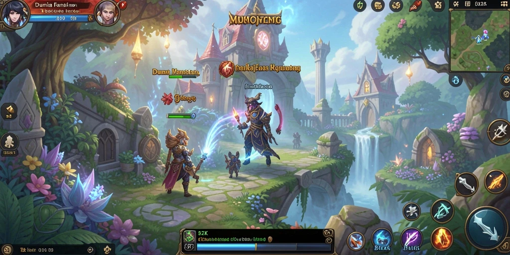 Screenshot gameplay 8ZK menunjukkan aksi pertarungan yang menarik dalam MMORPG.