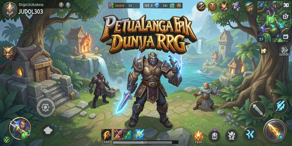 Tangkapan layar gameplay JUDOL303 menampilkan pertarungan epik dalam dunia RPG.