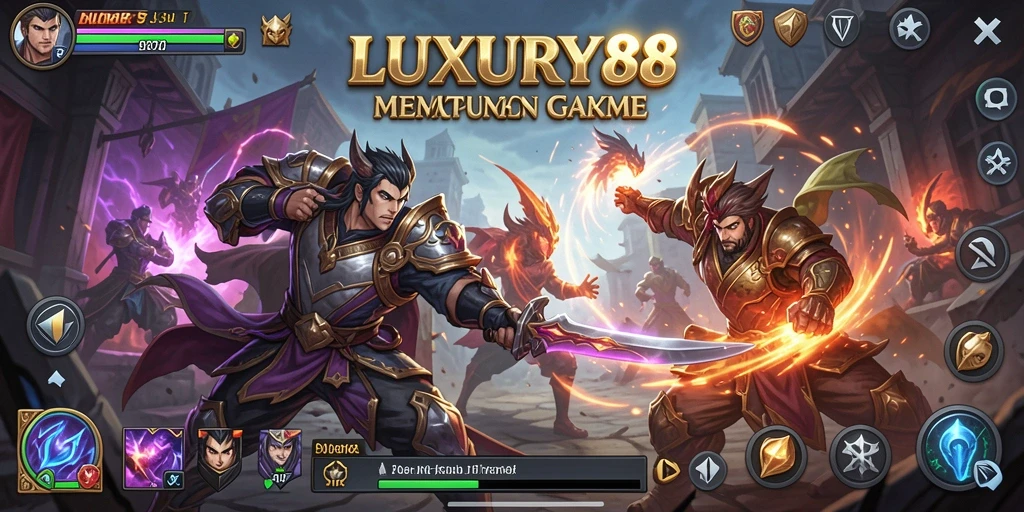 Screenshot gameplay LUXURY88 menampilkan pertarungan seru dan karakter yang dinamis.