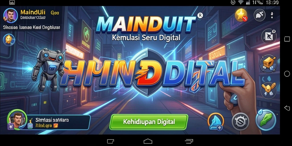Tampilan gameplay seru MAINDUIT dengan karakter unik dan kreativitas tanpa batas.